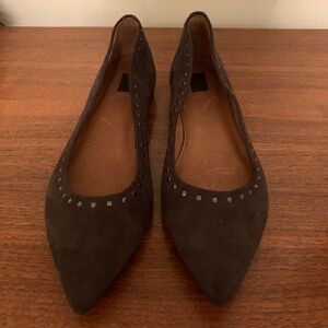 Frye Gray Suede Flats with studs 8 - 8.5.